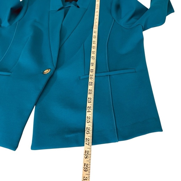ELOQUII ULTIMATE STRETCH ONE BUTTON TAILORED TEAL JACKET SIZE 18 - Picture 13 of 15